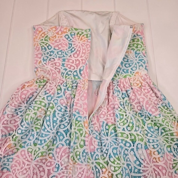 Lilly Pulitzer Lottie Salisbury Lace Rainbow Dress‎ Women's SIZE 0 Strapless - Picture 3 of 9